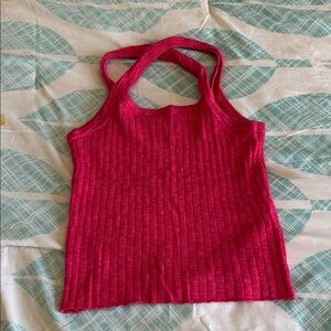 Pilcro Fuchsia Ribbed Tank Top